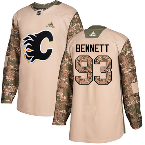 Adidas Calgary Flames No93 Sam Bennett Camo Authentic 2017 Veterans Day Stitched NHL Jersey